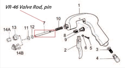 B&G VR-46 Rod, Valve with Pin